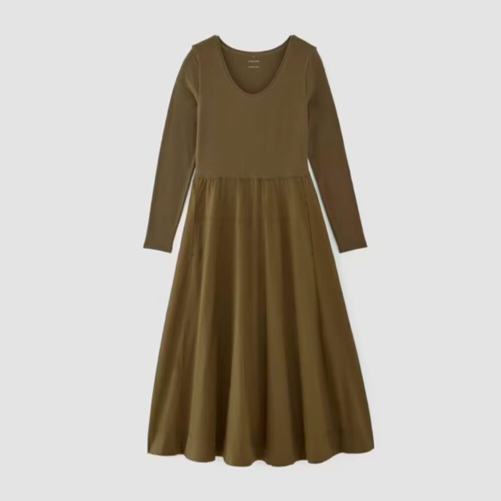 EVERLANE The Long-Sleeve Riviera Dress